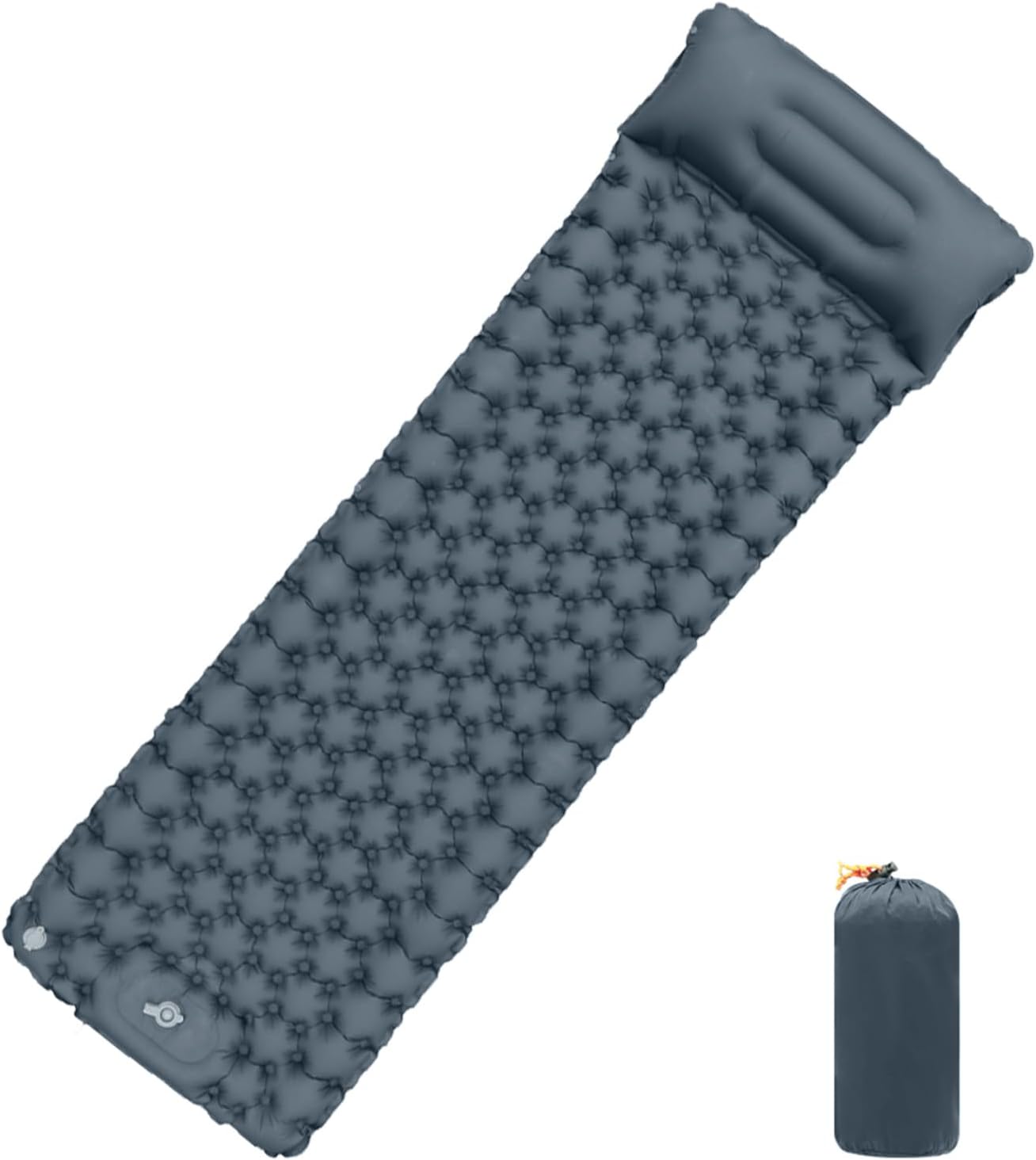 Drfeify Self Inflating Sleeping Pad, 8cm Thick Built in Foot Pump Camping Mat with Dedicated Storage Bag, for Outdoor Camping Hiking Travel Tent Car Van (LT29 Cool Grey)