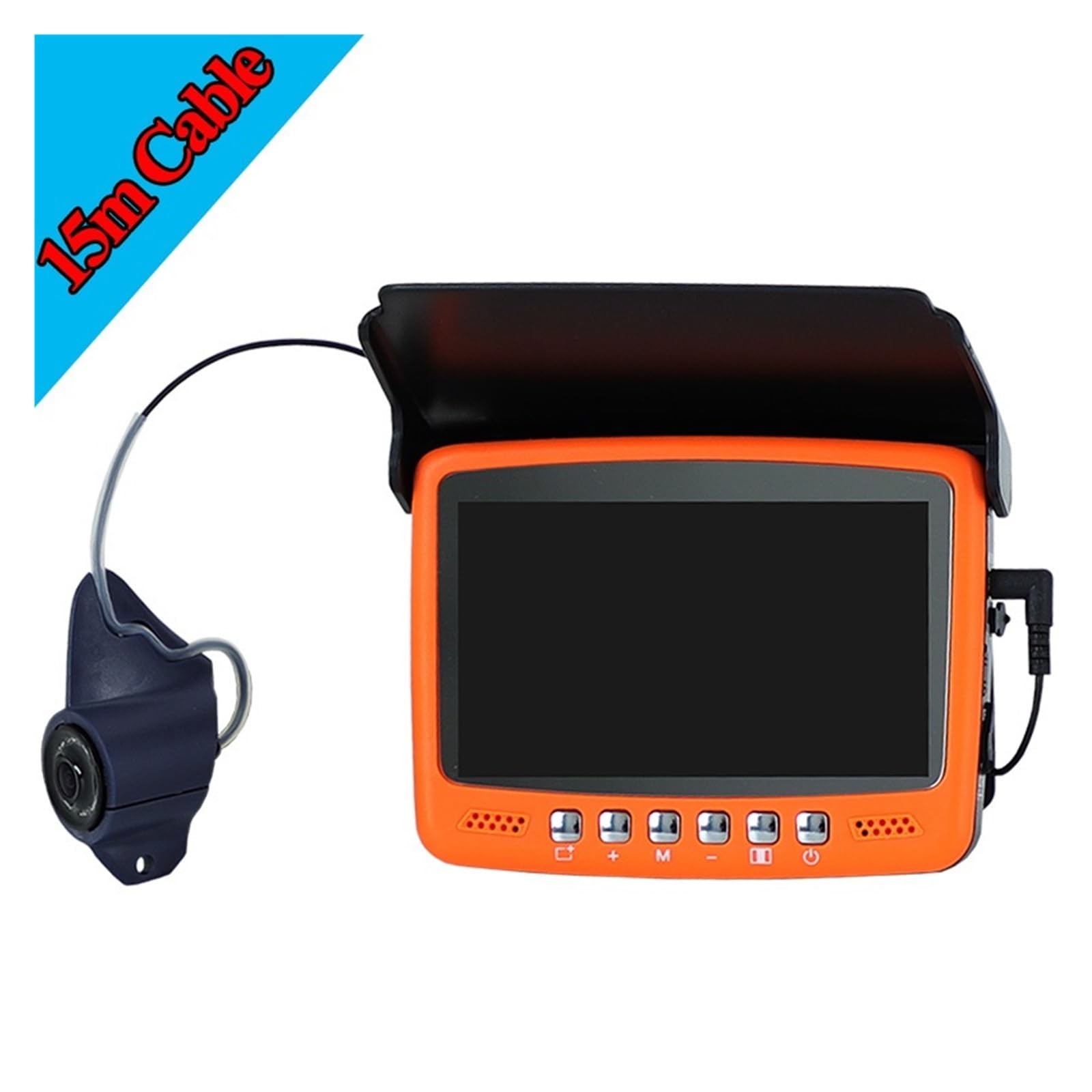 Podwodna kamera do łowienia ryb 4.3 Cal Monitor IPS Visual Fish Finder Kamera wędkarska HD z kablem 15m 1000TVL Sterowanie kamerą podwodną 8 sztuk Światła na podczerwień Zwab ryby blisko(15M)