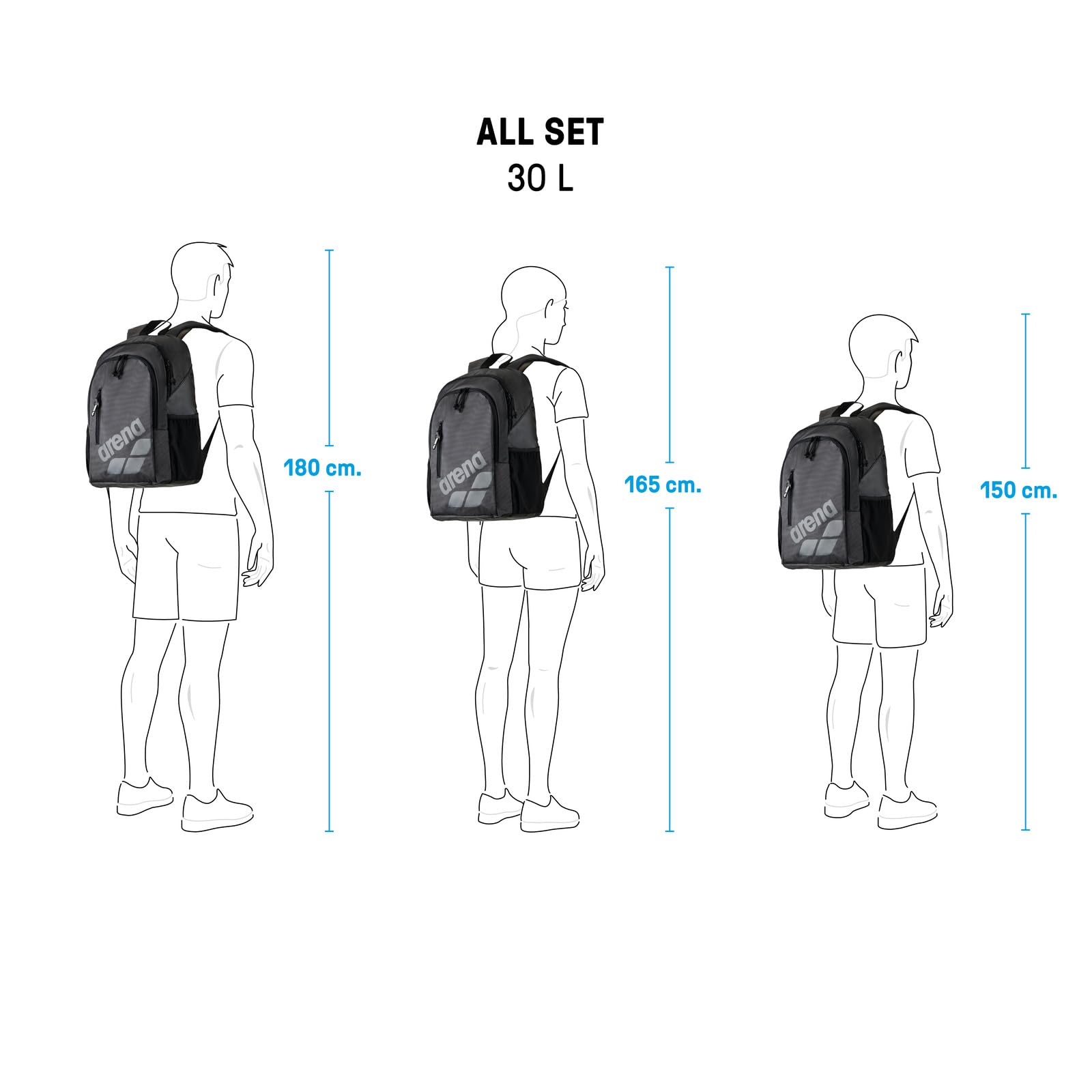ARENA All Set Sport Nuoto Zaino Atleti Palestra Zaino Multisport Daypack Large Size Training Gear Bag per Adolescenti Uomini Donne 30 litri