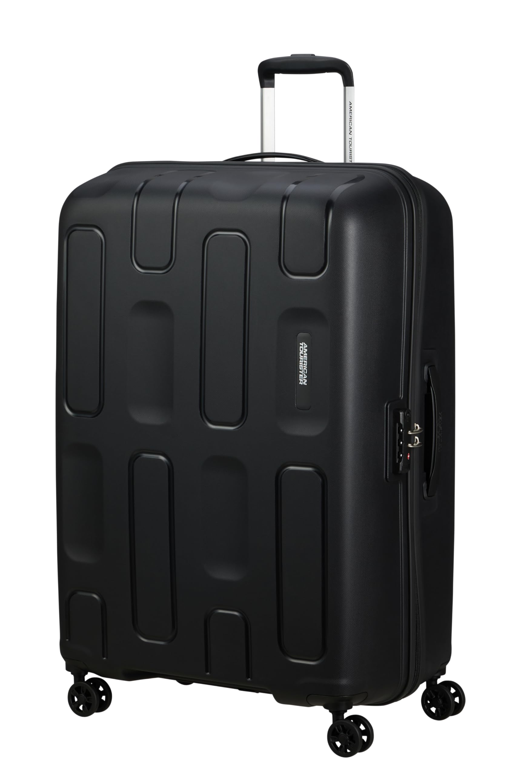 American Tourister Ellipso - Hartschalenkoffer 79 cm Groß - Trolley Koffer mit 4 Rollen, TSA-Schloss, Leicht - 104 L - Schwarz (Black)