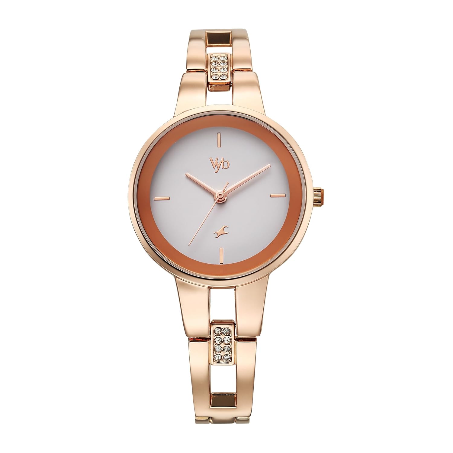 Fastrack Vyb Halo Quartz Analog White Dial Watch for Women