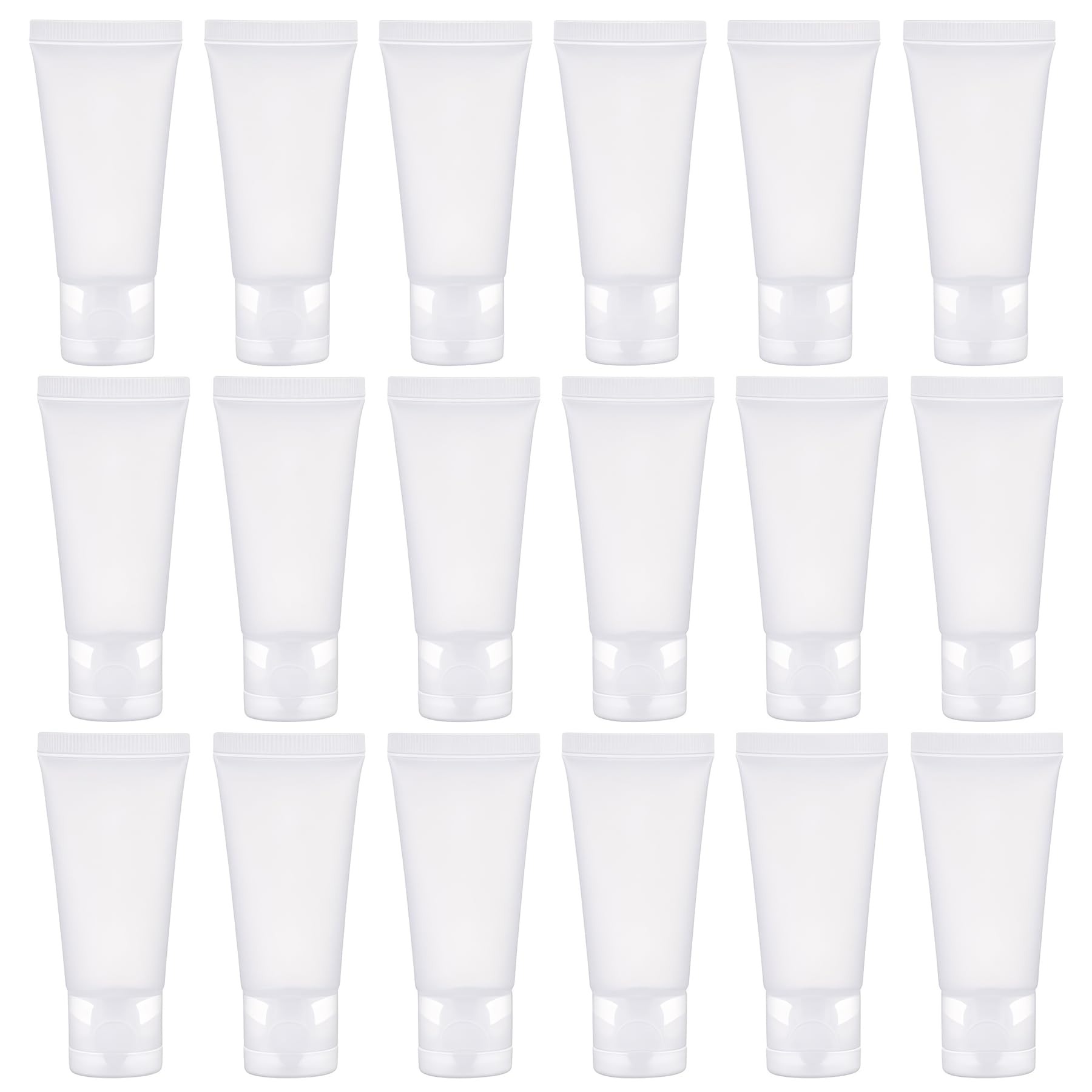 Ericotry Clear 20Pcs 15Ml/20Ml/30Ml/50Ml/100Ml Empty Refillable Plastic Soft Tubes Cosmetic Sample Bottles Jars Makeup Travel Containers For Lip Balms Lip Gloss Shampoo Shower Gel Body Lotion (50Ml)