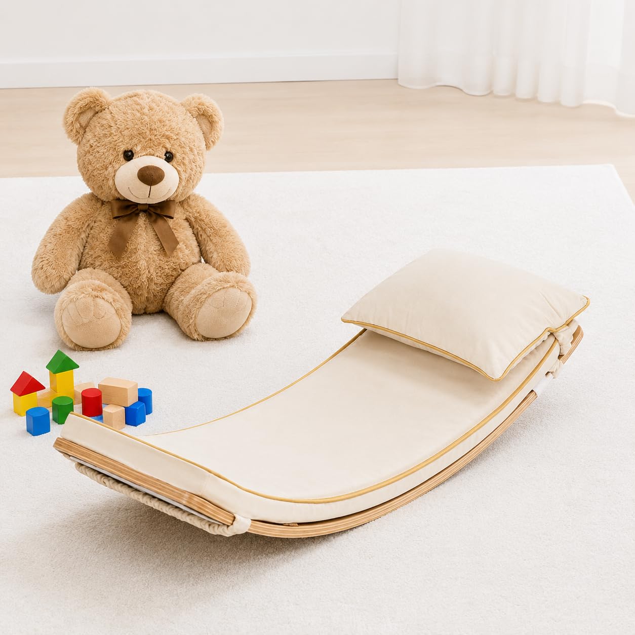 Board Curva de Madera, para Niños y Rehabilitación, Mejora tabilidad y Propiocepción, Uso Interior