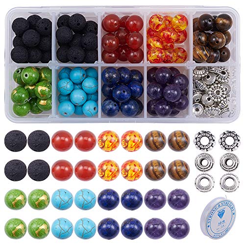 Perles de lave 7 chakra pour fabriquer un bracelet de méditation DIY - 2
