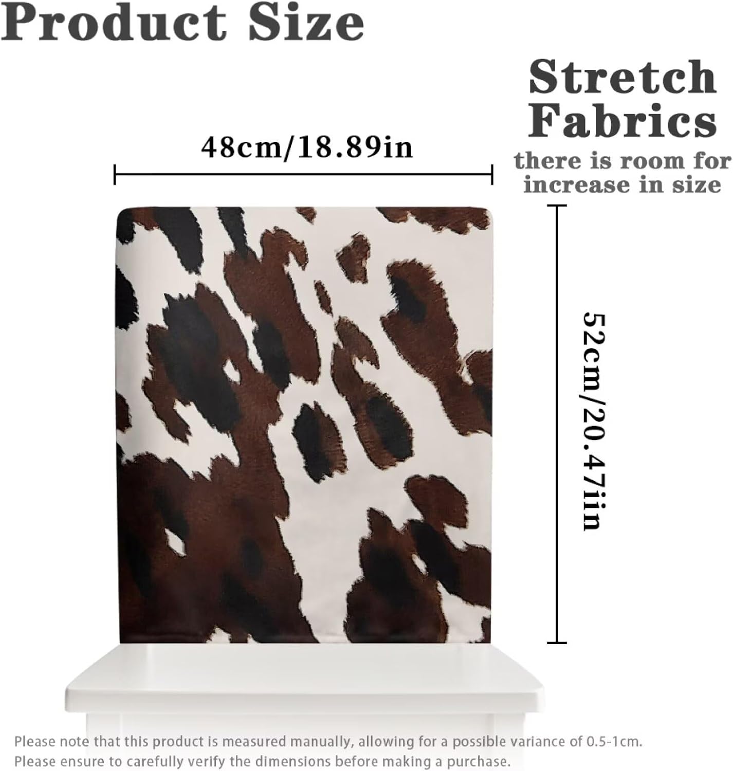 Dining Chair Back Covers Cow Print Dining Chair Slipcovers 6 Pcs Stretchable Soft Seat Covers Washable Chairs Slipcovers for Home Kitchen Hotel 20 x 19 Inch image 3