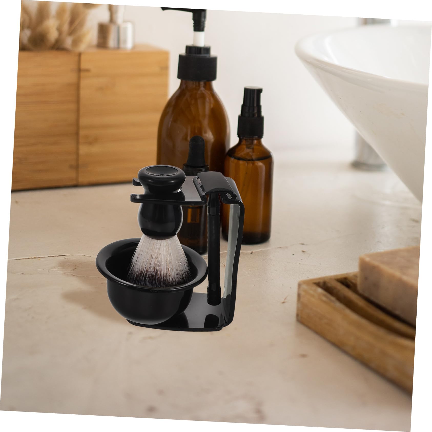 Cura Della Barba Per Uomo Spazzola Da Barba e Porta Rasoio Kit Per Rasatura Ad Alta Precisione Per Casa e Viaggio Strumenti Essenziali Per Cura Dei Baffi