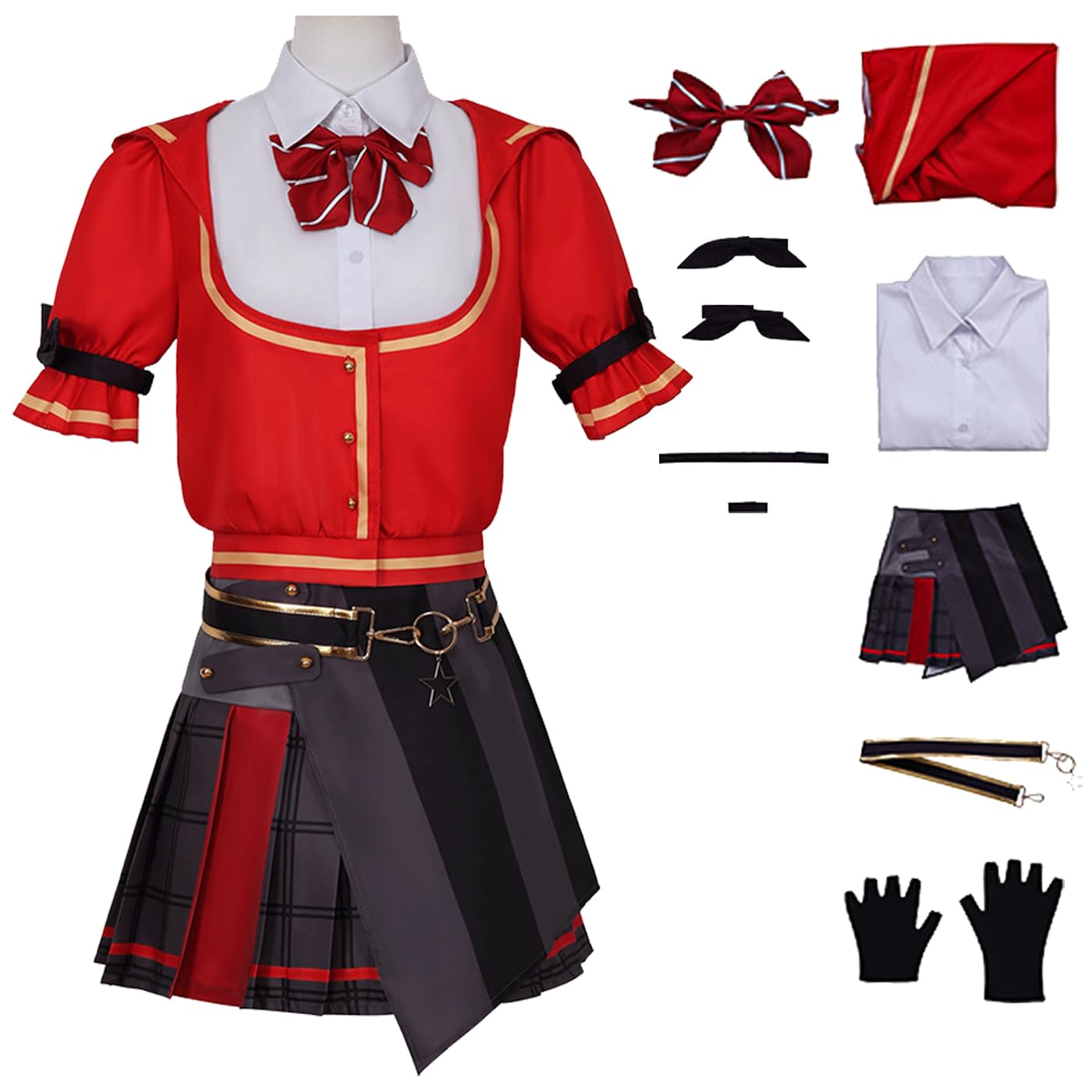 Project Sekai Cosplay Kostüm Hoshino Ichika/Tenma Saki/Mochizuki Honami/Hinomori Shiho Cosplay Verkleidung JK Uniform Halloween Karneval Party Bühnenauftritt Kostüm Erwachsene XS-3XL