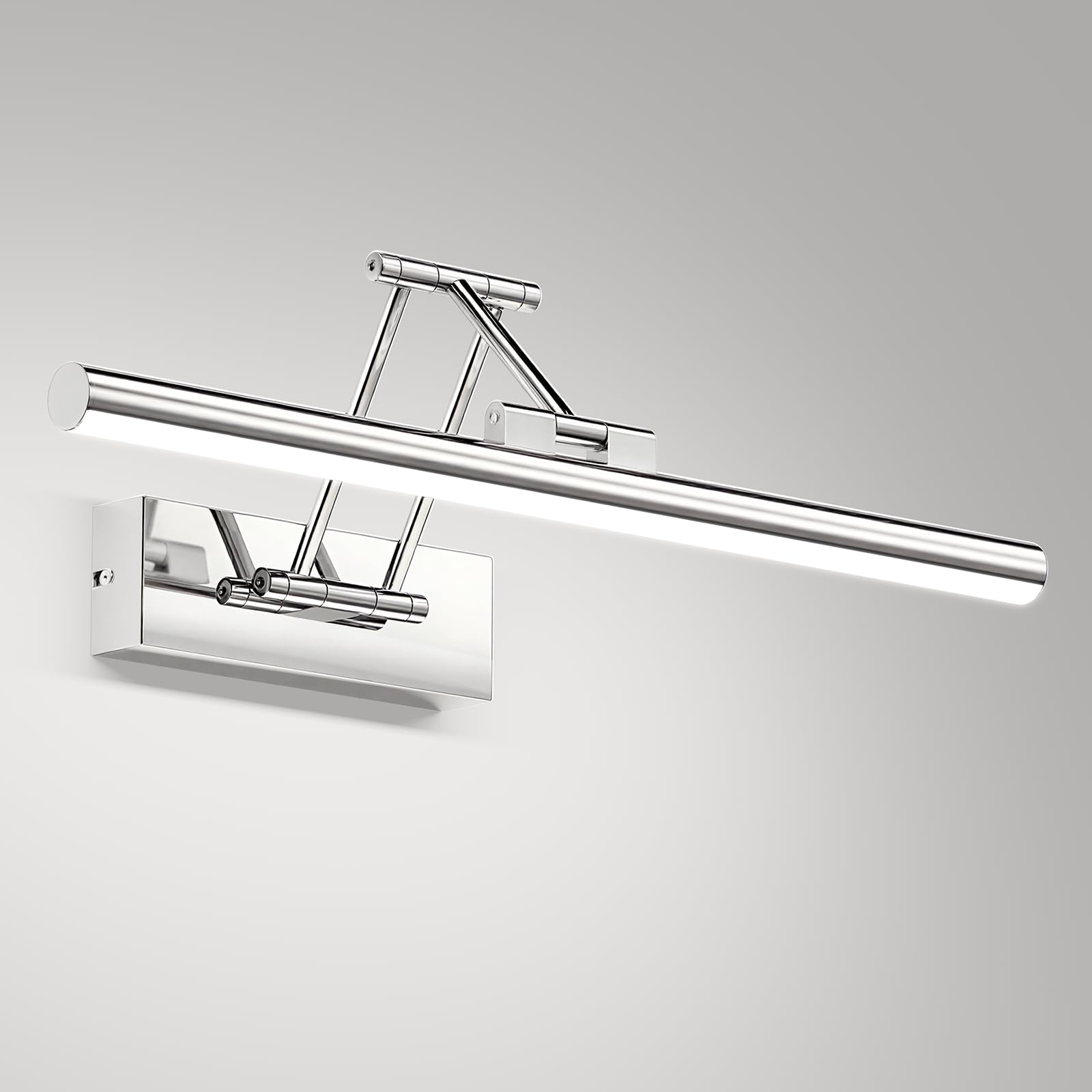 Klighten Lampada Da Specchio Bagno 40cm, Rotante IP44, 12W 970 LM LED, Applique Moderna In Alluminio, Bianco Freddo 5500K, Cromo