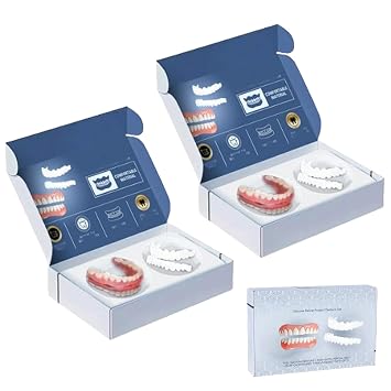 Premium Custom Silicone Denture Set, Silicone Restyle Prothese Set, Silicone Reline Denture Set, Denture Silicone Reline Kit, for Men and Women 2pcs
