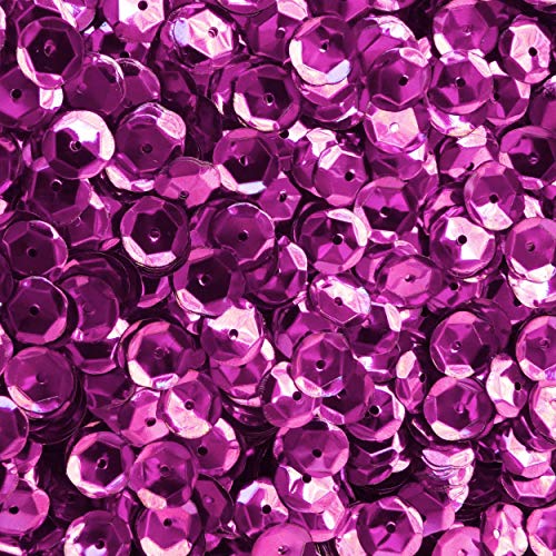 10mm Cup Sequins Orchid Pink Metallic Medium Hole Made in USA