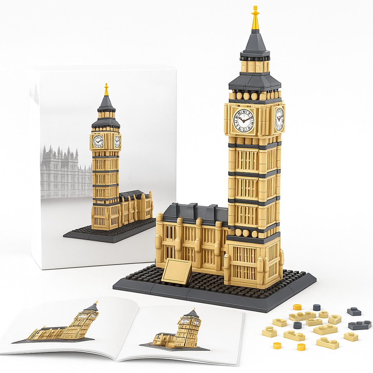 Toyana 892 Pieces Big Ben Building Blocks Set, London Landmark Clock Tower Architecture Model Kit, Creative DIY 3D Puzzle Family Game, Educational STEM Construction Gift Toy for Boys & Girls Ages 6+ โ image 1