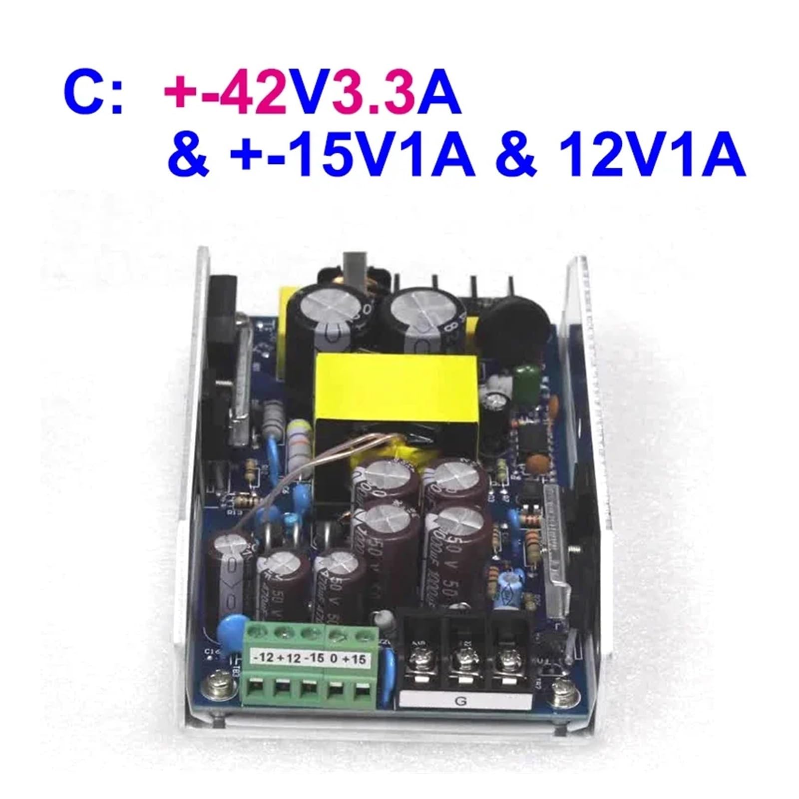 Zasilacz impulsowy, Zasilacz 300 W 5-kierunkowy tryb przełączania, podwójny DC 24/36/48 V 15V1A 12V1A dla modułu zasilania cyfrowego wzmacniacza do paska LED, systemu kamer CCTV, radia(Dual 42V3.3A)