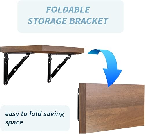 Miniatura 10 de Meprotal 2 soportes plegables de 6 pulgadas soportes de estante plegables de alta resistencia soporte de mesa plegable de metal que soporta soporte
