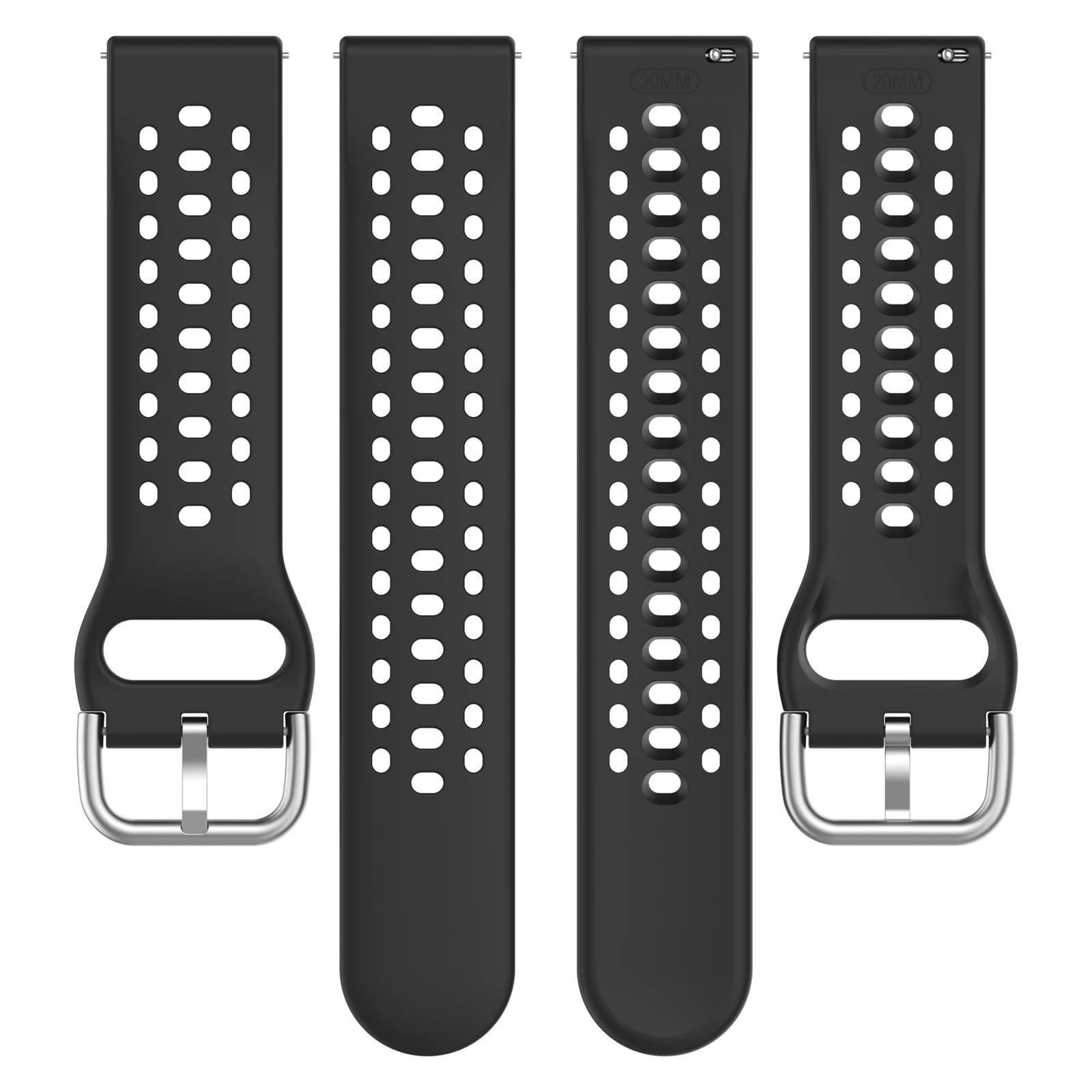 Quick Release 20 mm silikonowy pasek sportowy oddychający pasek bransoletka do zegarka (zielony)
