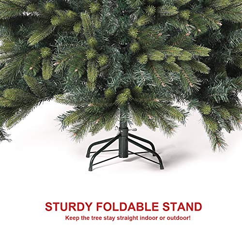 WBHome 6 Feet Premium Spruce Hinged Artificial Christmas Tree, 800 Sprout Branch Tips (Ponderosa Pine, Dunhill Fir and Douglas Fir), Unlit (6FT) - Thumbnail 4