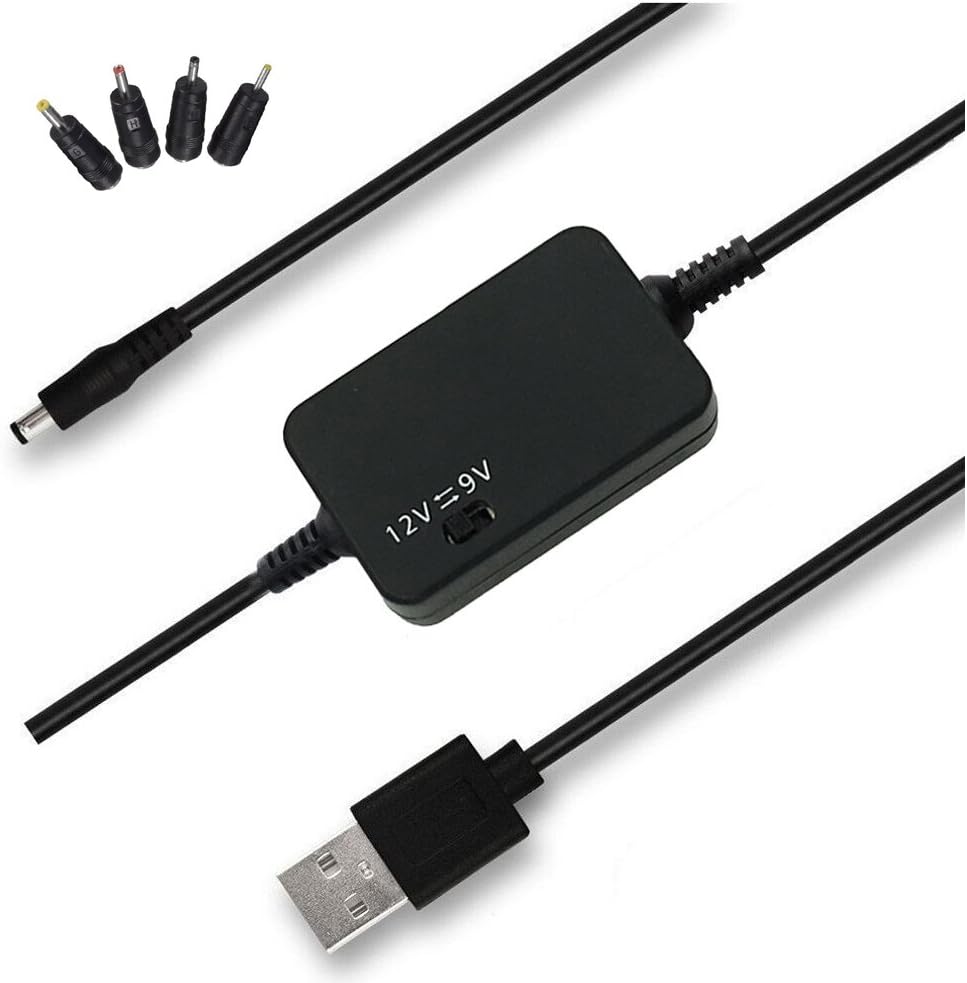 Step Up Voltage Converter Qutaway USB 5V to 9V or 12V Step Up Cable Adjustable DC to Dc Transformer Converter with Switch (5V-9/12V)