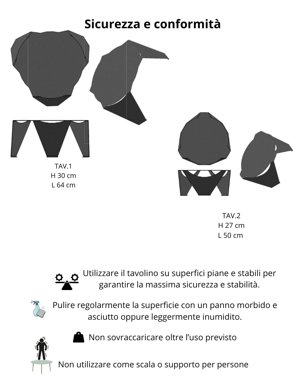 Duo Yole – Tavolini Interno/Esterno in Alluminio, Design Moderno (Antracite materica)