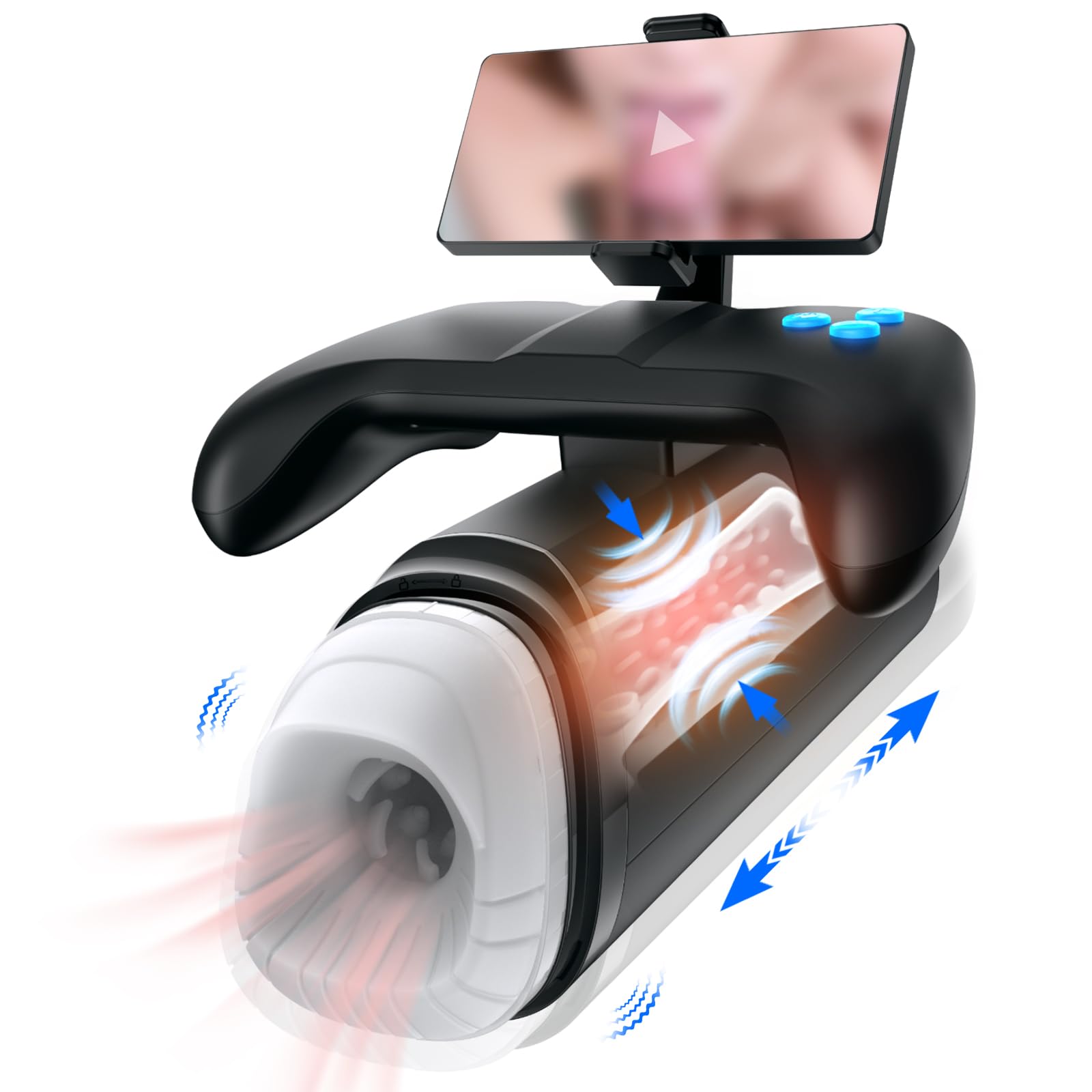 Amazon.com: Masturbador automático masculino juguetes sexuales para hombres,  masturbadores manos libres con 6 vibraciones escrotales de calentamiento de  empuje, juguete sexual masculino bomba de pene con control