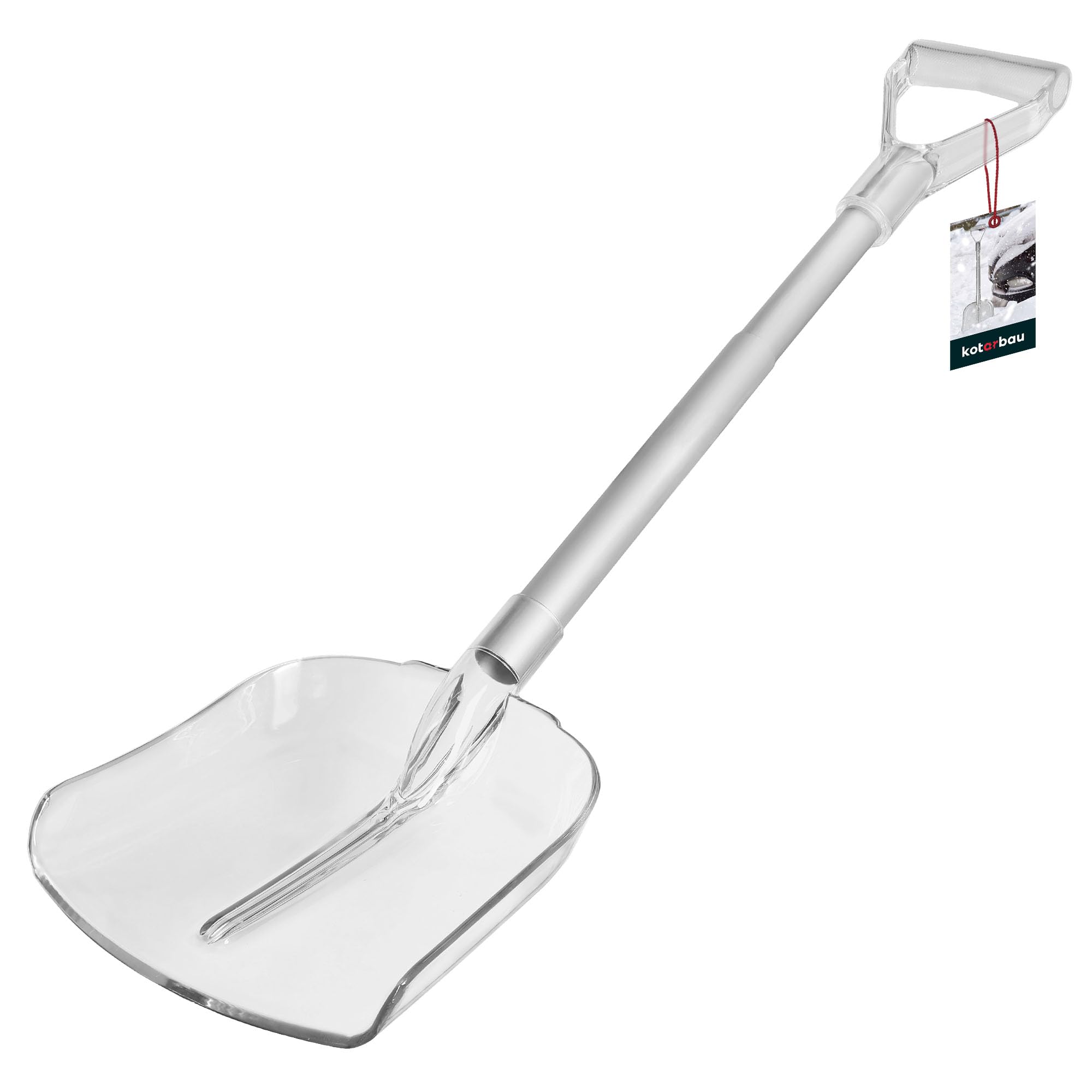KOTARBAU® Pala da neve per auto, in alluminio, 27,5 – 41,5 cm, telescopica per valanga, piccola pala pieghevole in plastica e policarbonato