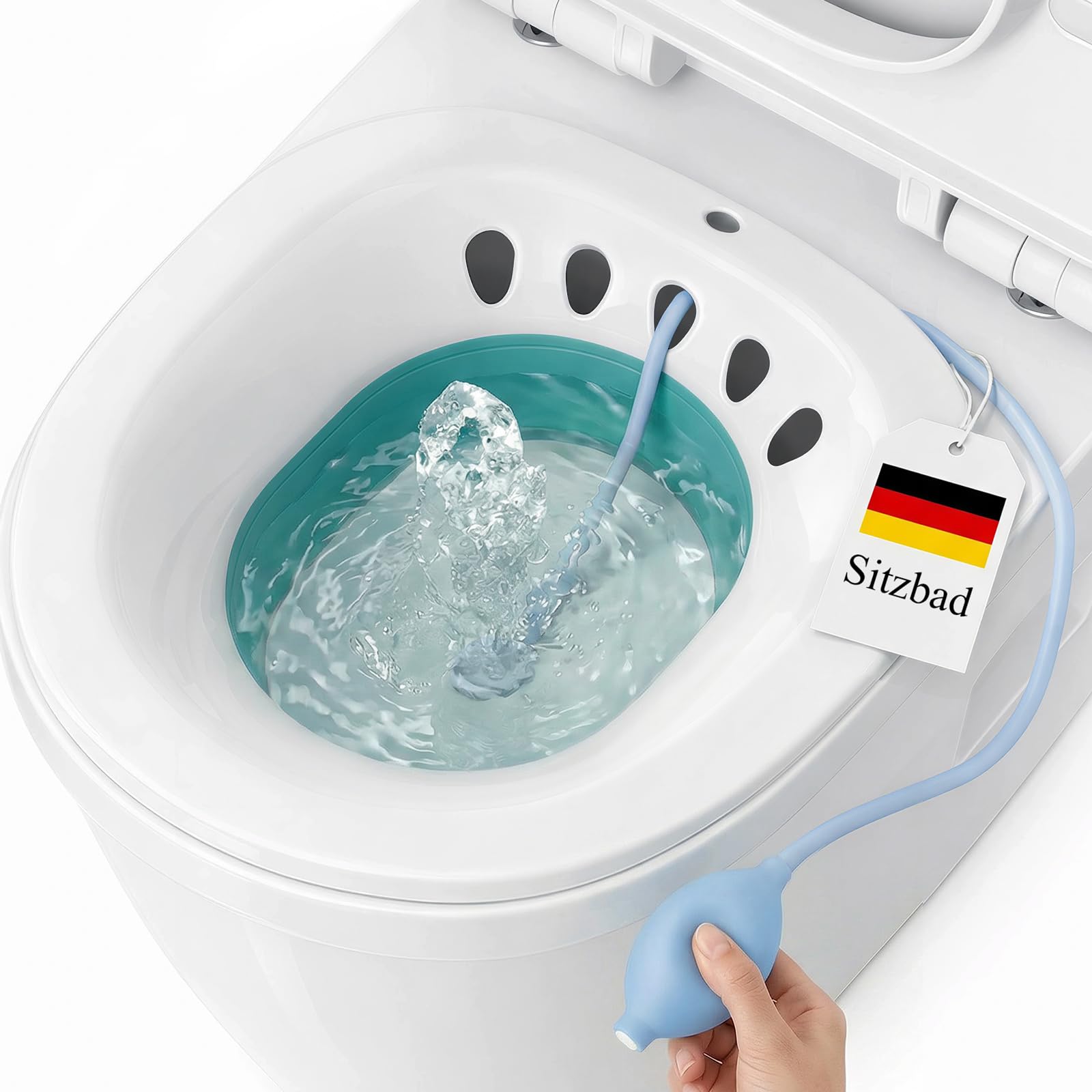 DEANIC Bidet Portatile per WC per Chi Soffre di Emorroidi, Vasca da Bagno Pieghevole per WC, Sedile per Vasca da Bagno Donne Incinte, Anziani (Verde)