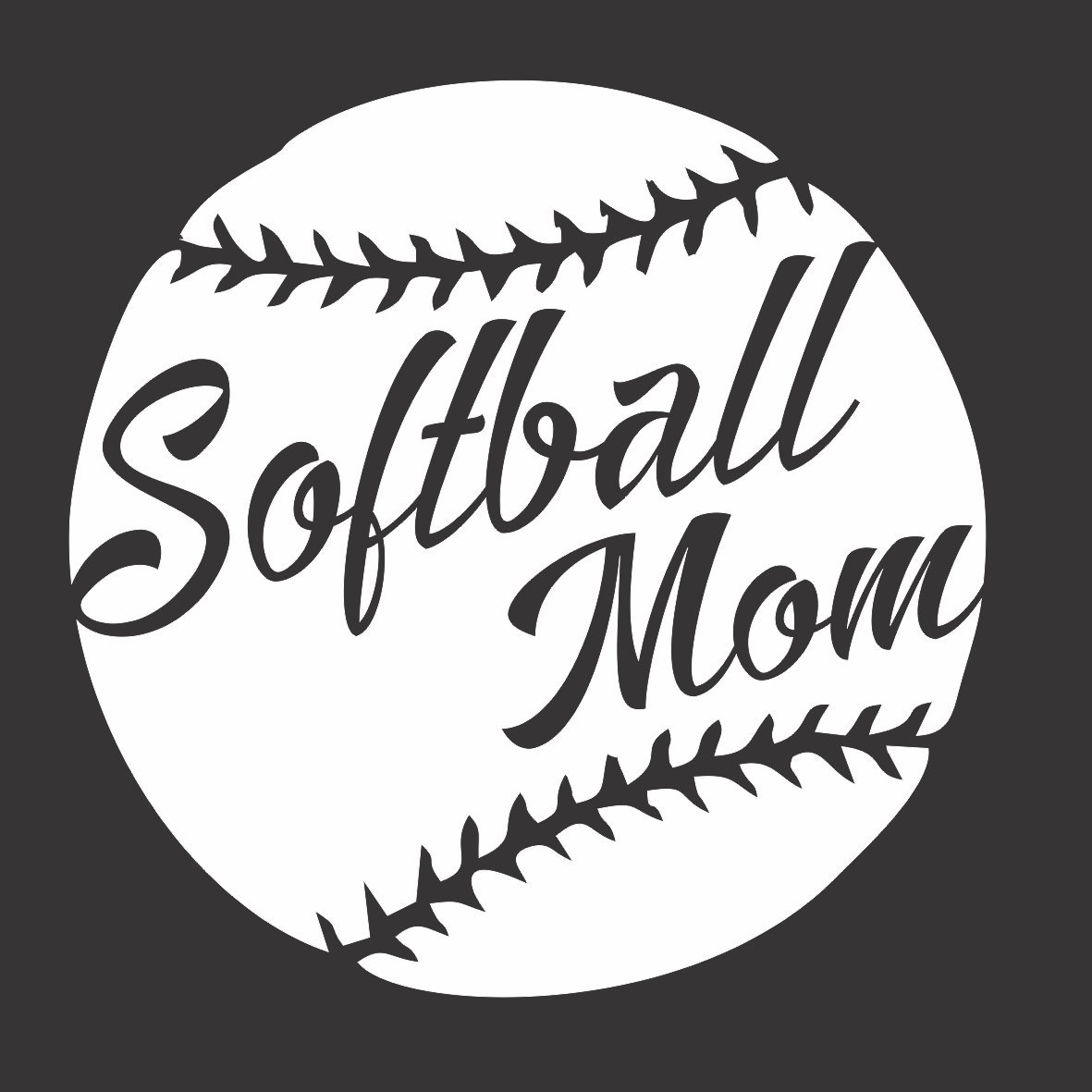 Barking Sand Designs Softball Mom Sports Game - Die Cut Vinyl Window Decal/Sticker for Car/Truck