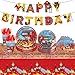 122PCS Firetruck Birthday Party Decorations Firefighter Party Tableware Set Kids Boys Fire Truck Birthday Party Supplies include Fire Truck Plates Napkins Cups Forks Knives Tablecloth Banner Serve 20