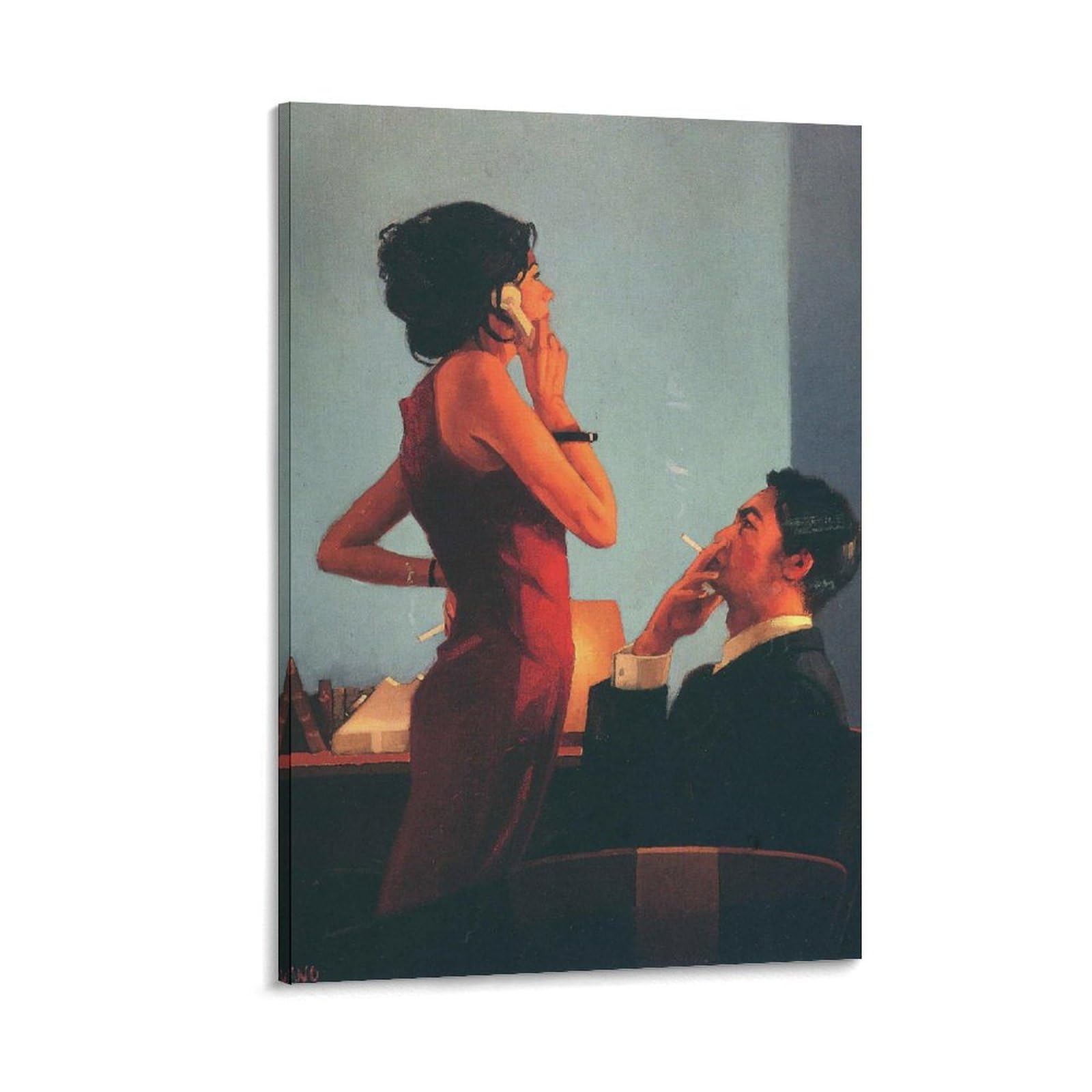 Lovers And Others Strangers by_Jack_Vettriano Wall Art Prints Poster (2) Wall Art Scroll Canvas Painting Picture Living Room Decor Home 20x30inch(50x75cm)