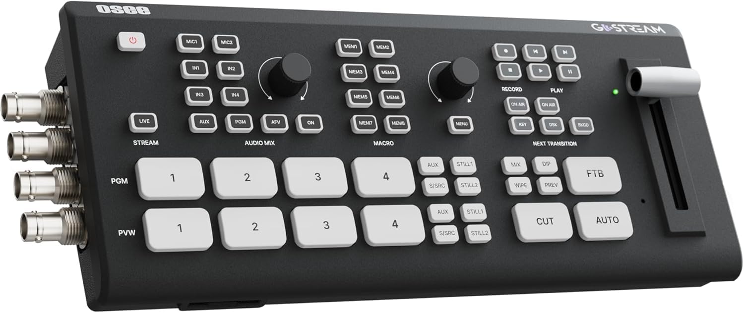 Osee GoStream Duet SDI and HDMI Video Mixer with SD Recording and NDI HX Support for Real Time Live Streaming Light Heat Dissipation Video Mixer Switcher