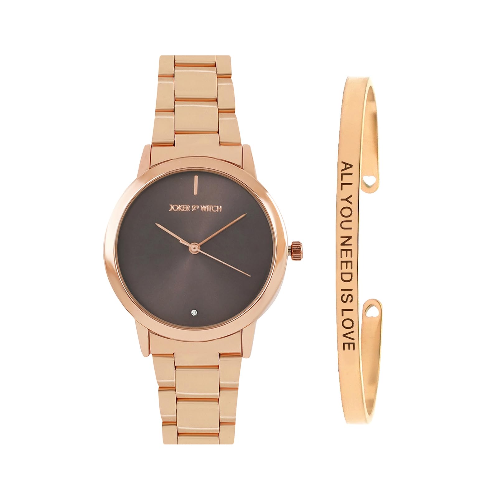Joker & Witch Stainless Steel Women Sofia Rosegold Analog Watch Bracelet Stack Combo, Grey Dial, Rose Gold Band (B0C7L7X8MM) Amazon Price History, Amazon Price Tracker