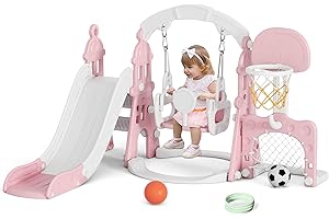 XJD 6-in-1 Toddler Slide and Swing Set: The Ultimate Indoor Family Playground