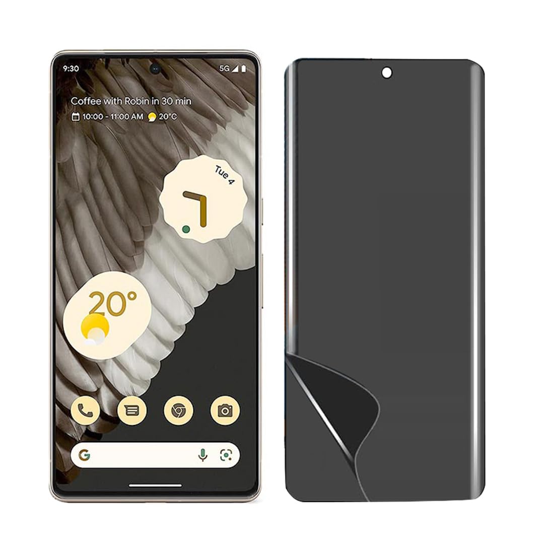 RESOLUTE Unbreakable Edge to Edge Privacy Membrane Screen Guard Compatible For GOOGLE PIXEL 7 PRO | Unbreakable Privacy Hydrogel Membrane Film | TPU Front Anti Spy Screen Guard | Anti Fingerprint | Anti Glare | Scratch Resistent With Installation Kit (PACK OF 1)