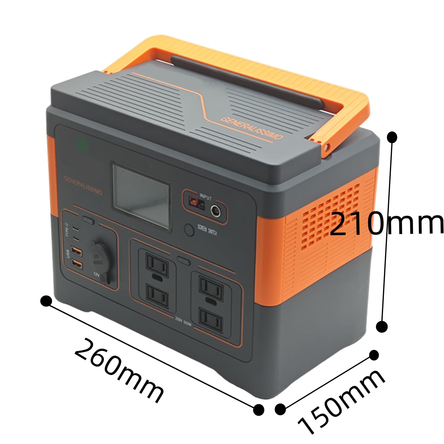 Générateur Électrique Portable 555Wh Station Énergie Solaire Batterie Lithium-ion de Secours Prise CA Onde Sinusoïdale Pure Lumière LED USB Alimentation pour Camping Maison Urgence