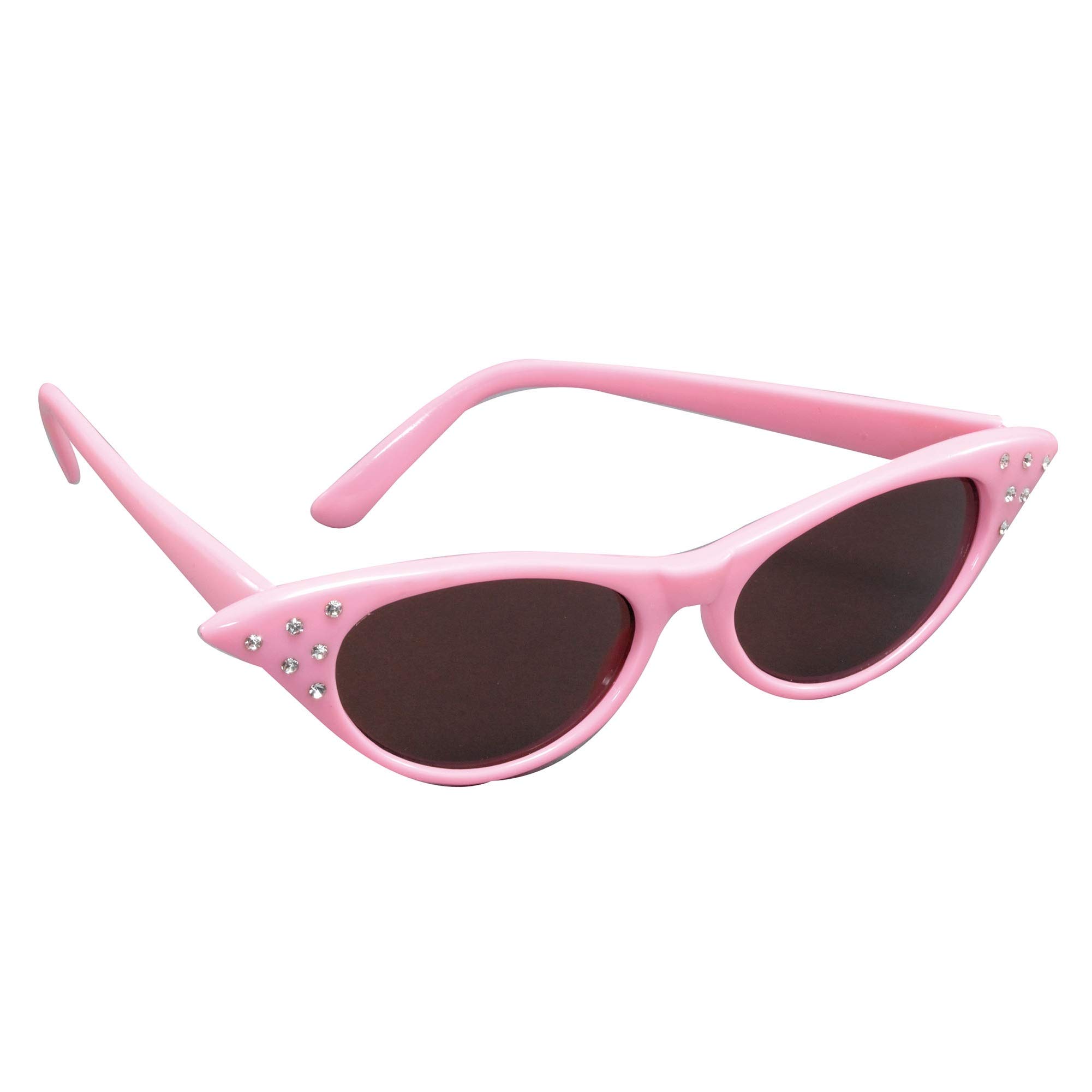 Gorgeous Female 50's Pink Sunglasses with Dark Lens (1 Pc.) - Perfect Accessory for Retro-Themed Parties, Events, Everyday Wear, & More Halloween Halloween