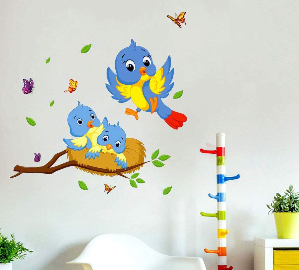 AH Decals Bird Wall Sticker 3D Cartoon Vinyl Wall Stickers - Multicolor-Self-Adhesive