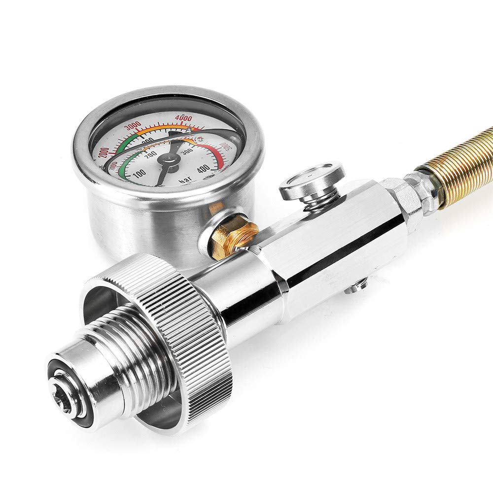 EsportsMJJ Mangueras De Recarga De Manguera De Decantación Con Manómetro Din 0~6000 Psi/0~400Bar - 24Inch