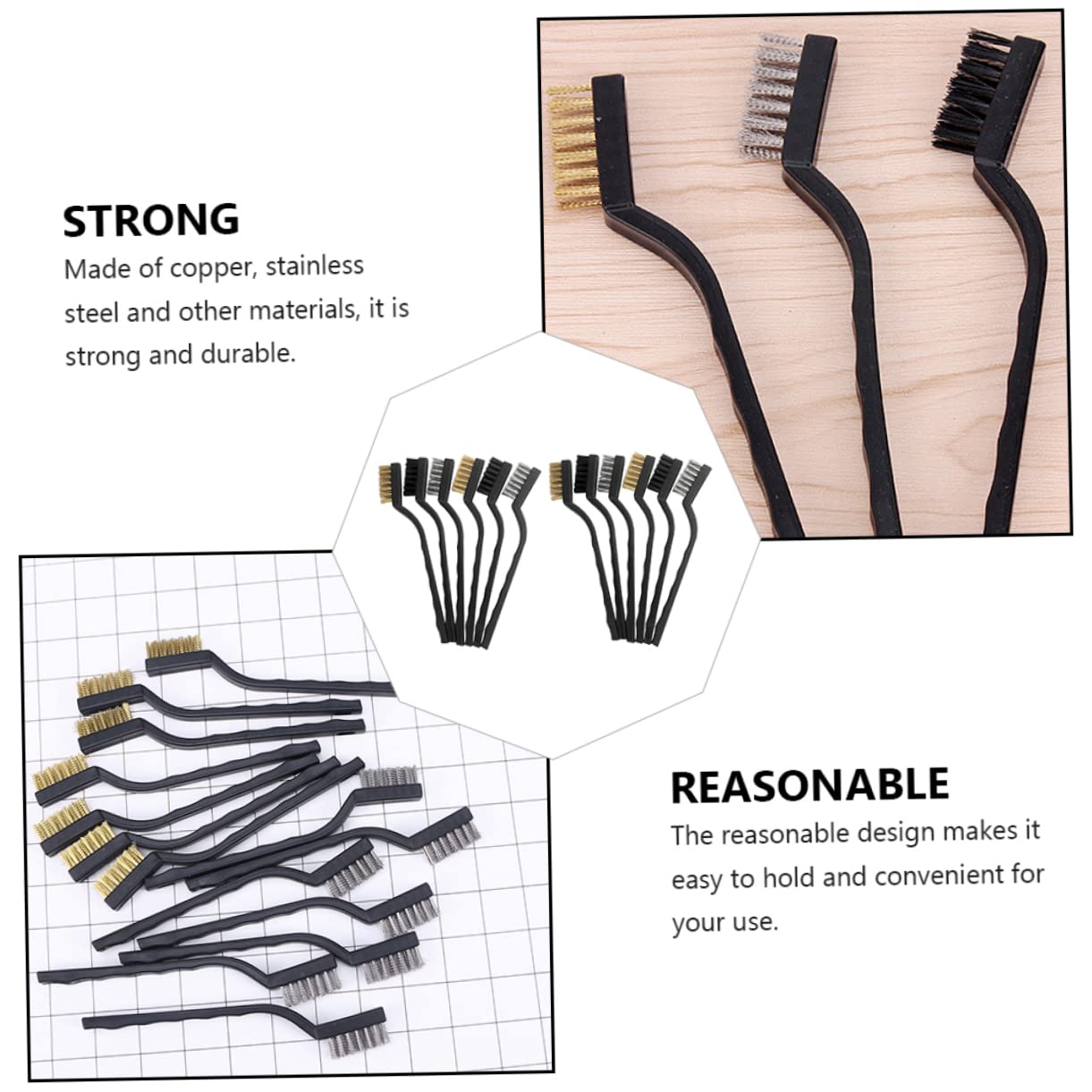 PRETYZOOM 12Pcs Wire Brush Scratch Brushes for Efficient Cleaning and Removal for Welding and Tight Spaces Includes