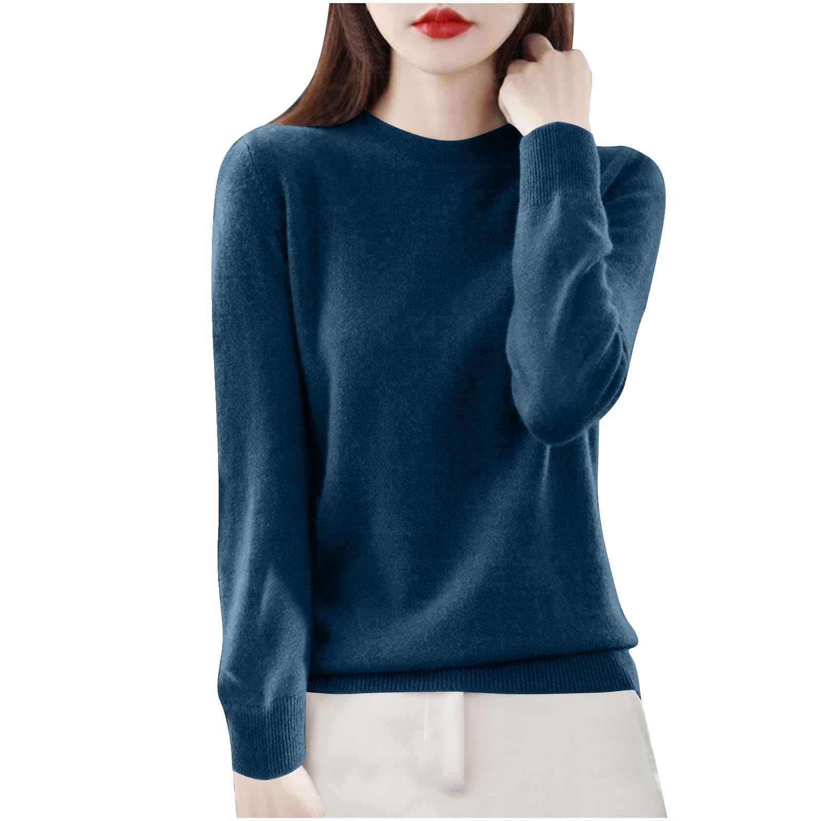 NaRHbrg Sweaters for Women 2025 Fall Winter Casual Pullover Fashion Comfort Tops Crew Neck Warm Soft Long Sleeve
