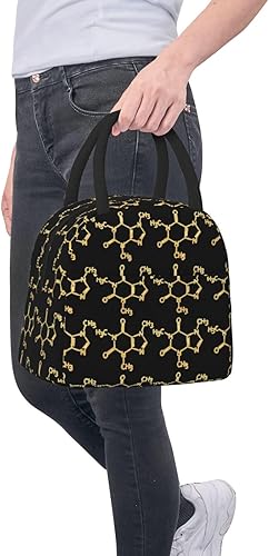 Miniatura 6 de Reusable Insulated Cooler Lunch Container Funny-Caffeine-Molecule-Chemistry Large Capacity Lunch Box Thermal Lunch Tote Bag