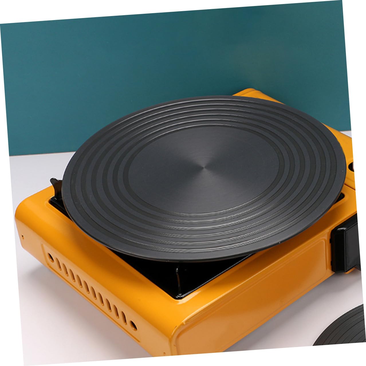 ERINGOGO Difusor de Calor para Estufa de Gas Redondo de 28 Cm | Bandeja Redonda de Descongelación Rápida, Aluminio Negro, Accesorio para Utensilios de Cocina
