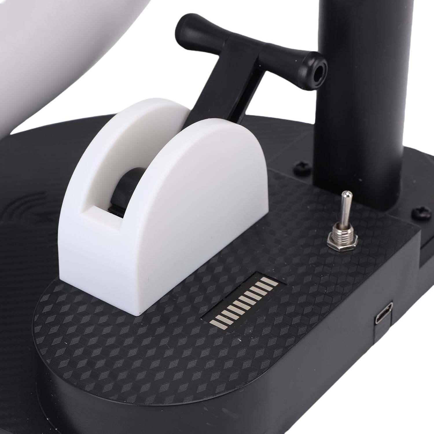 Jeffergarden Desktop Fan with Humidifier 15W Wireless Charging, Jet Engine Shaped Adjustable Speed 4000rpm Office Cooling Fan with LED Tail Lights for Air Conditioned Rooms (Red Light)