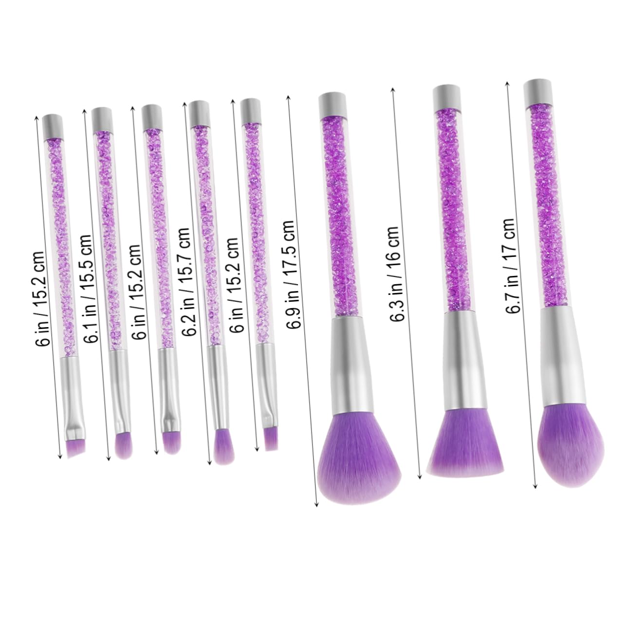 MAGICLULU 16 Stücke Make-up Pinsel Mit Strass Griff Frauen Schönheit Make-up-tool Kit Natürlichen Look Für