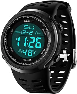 LYMFHCH Men's Digital Sports Watch LED Screen Large Face Military Watches for Men Waterproof Casual Luminous Stopwatch Ala...
