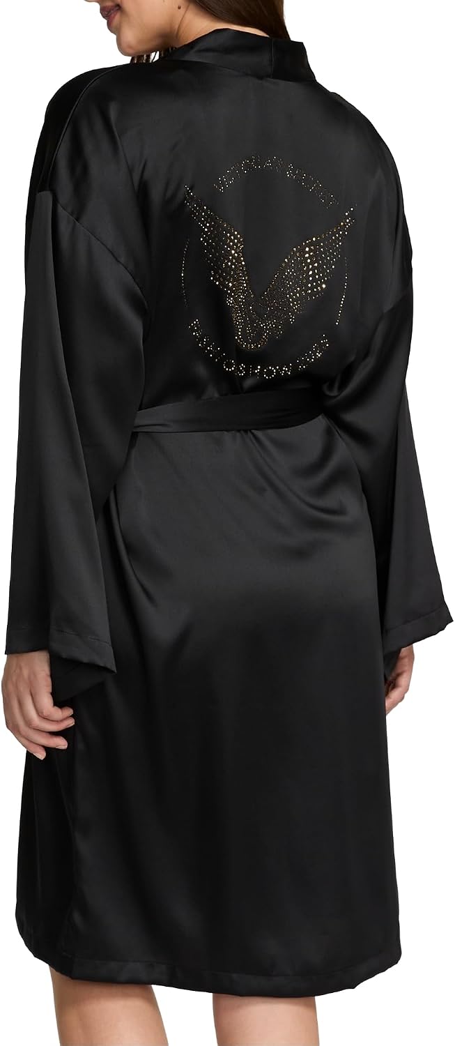 Victoria's Secret Angel Essentials Backstage Satin Sparkle Short Robe ...