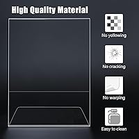 Vista 4 de Paquete de 3 soportes acrílicos de 8.5 x 11 pulgadas para marcos de fotos, plástico transparente en forma de L, soporte de letrero de plástico