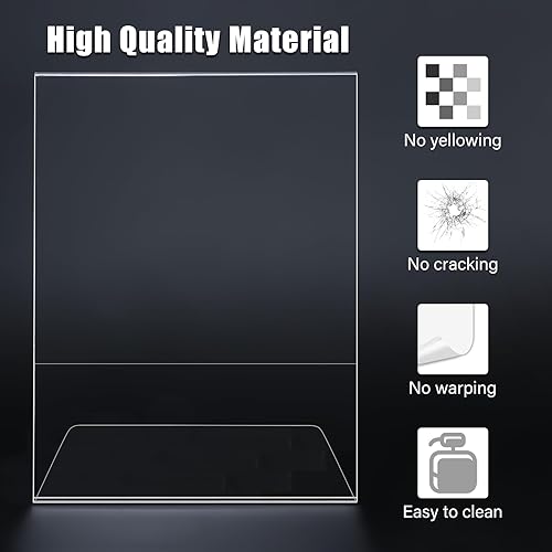 Miniatura 4 de Paquete de 3 soportes acrílicos de 8.5 x 11 pulgadas para marcos de fotos, plástico transparente en forma de L, soporte de letrero de plástico,