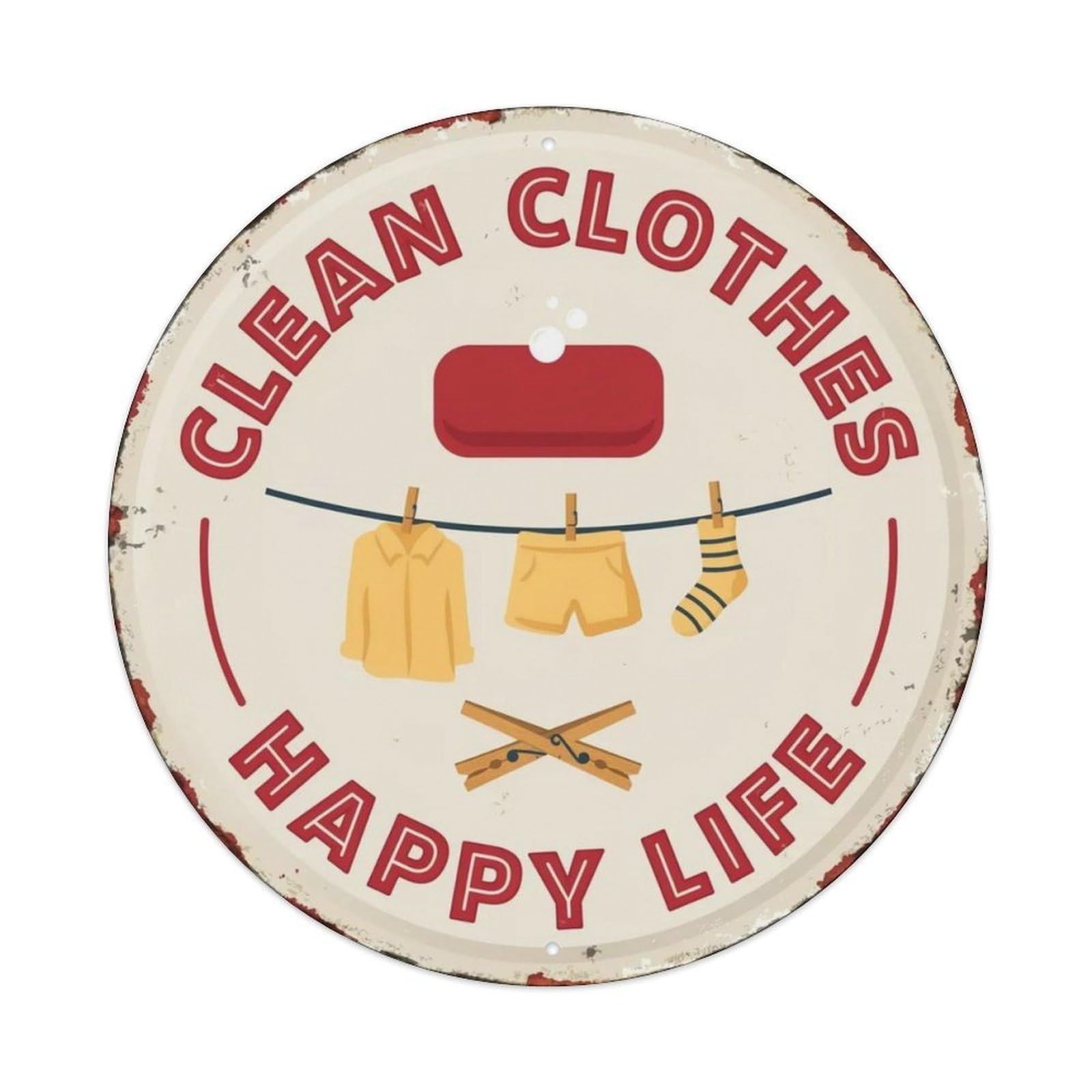 Clean Clothes Retro Laundry Metal Tin Sign Plaque