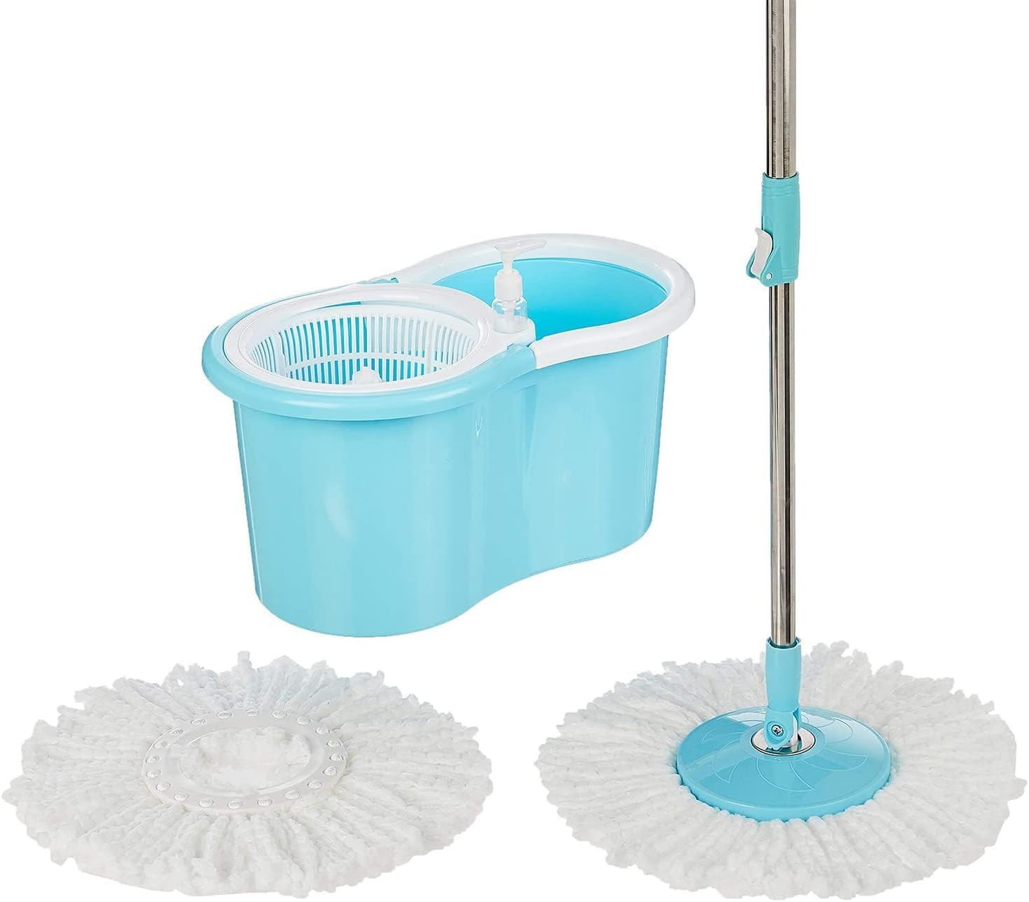Innovation Stainless Steel Microfiber Spin Mop – Floor Cleaning Mop with Removable Washable Pad & Integrated Water Mechanism | Multicolour