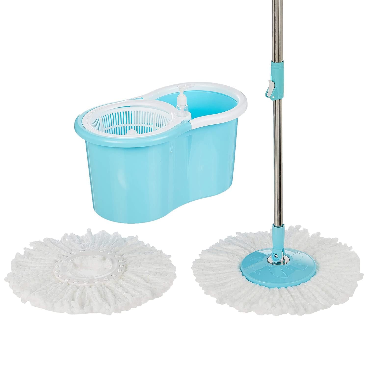 Innovation Stainless Steel Microfiber Spin Mop – Floor Cleaning Mop with Removable Washable Pad & Integrated Water Mechanism | Multicolour