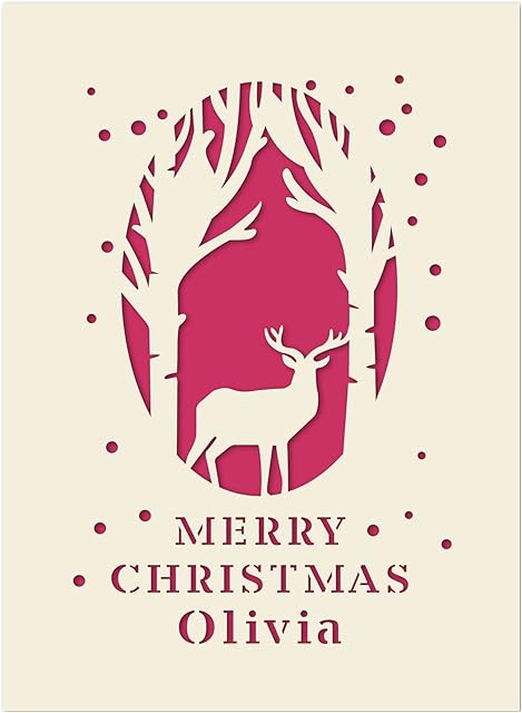 Personalised Christmas Cards 2022 Merry Christmas Card for Kids Boys Girls Daughter Santa Xmas Gift Keepsake Greeting Cards with Any Name for Niece Grandson Granddaughter Grandad(Fuchsia)