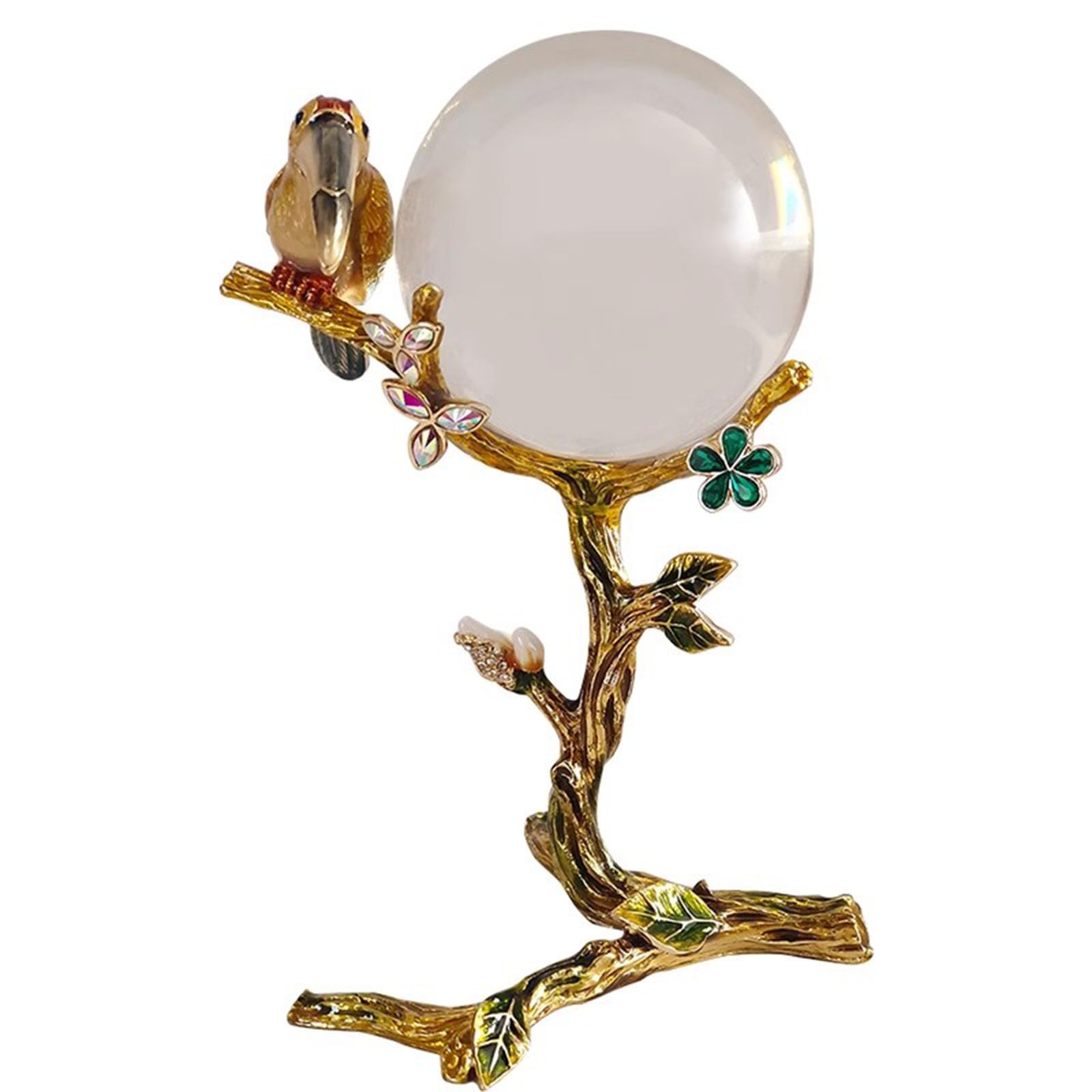 Transparente Glaskugel Ornamente – dekorative K9-Glaskugeln mit Metallständer für Zuhause, Fengshui, ideal für Wohnzimmer, Schlafzimmer, Büro, Eingang